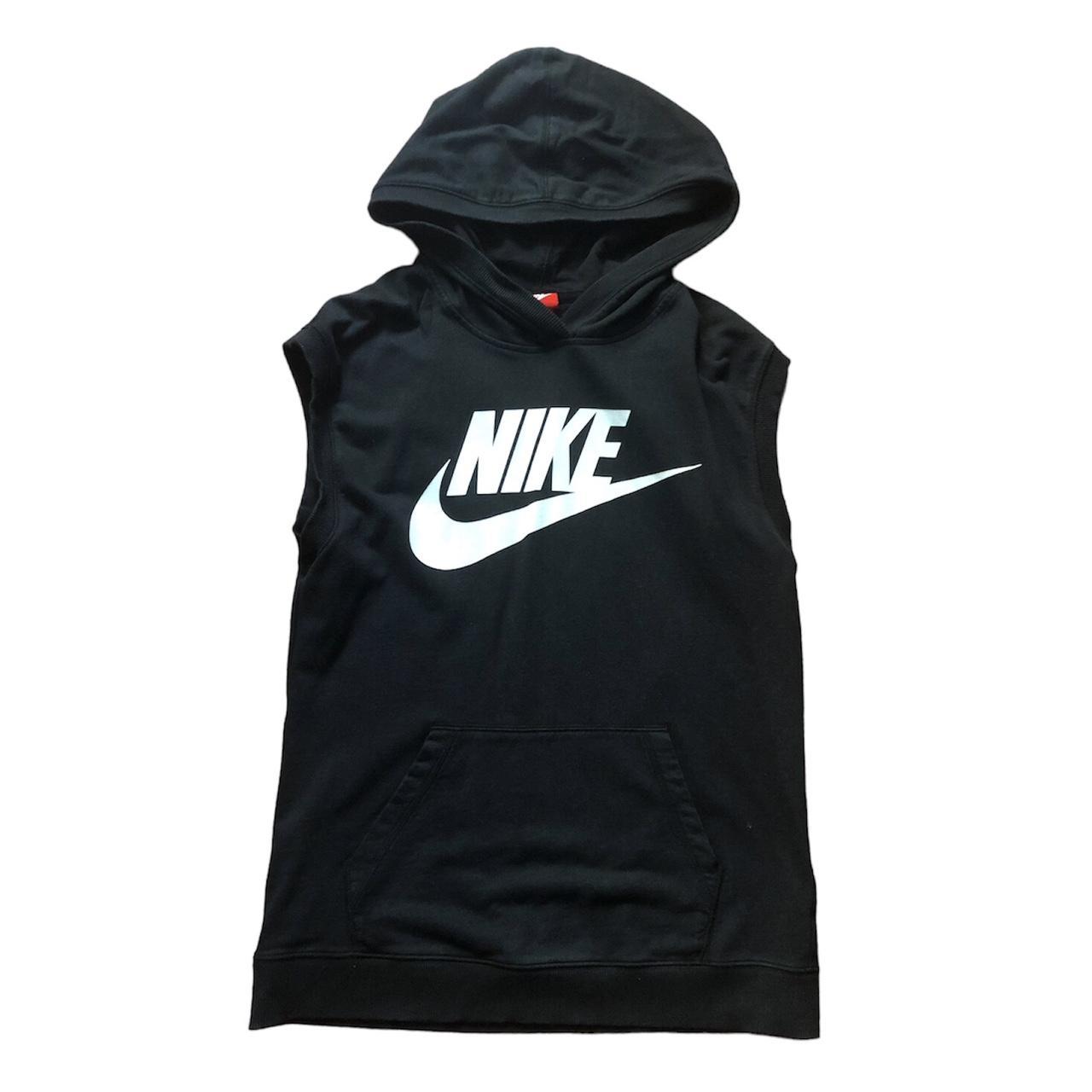 Black Nike sleeveless pullover hoodie. Good