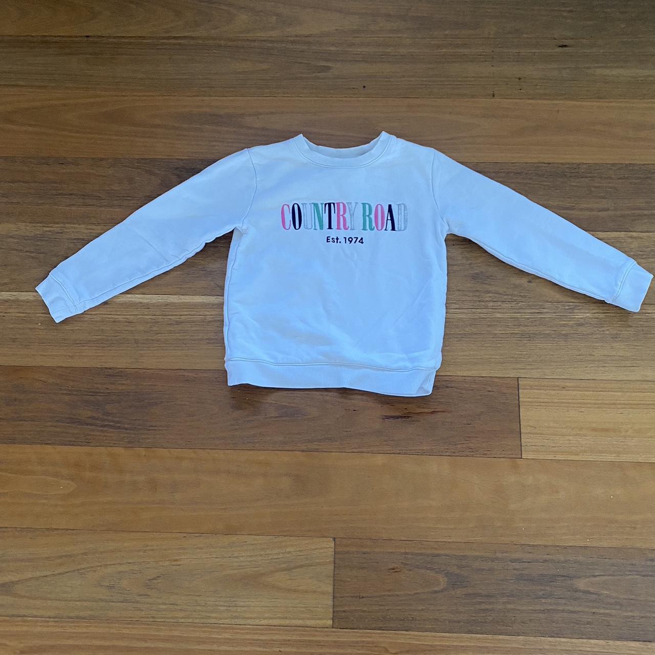White and colourful country road jumper Size 10... Depop