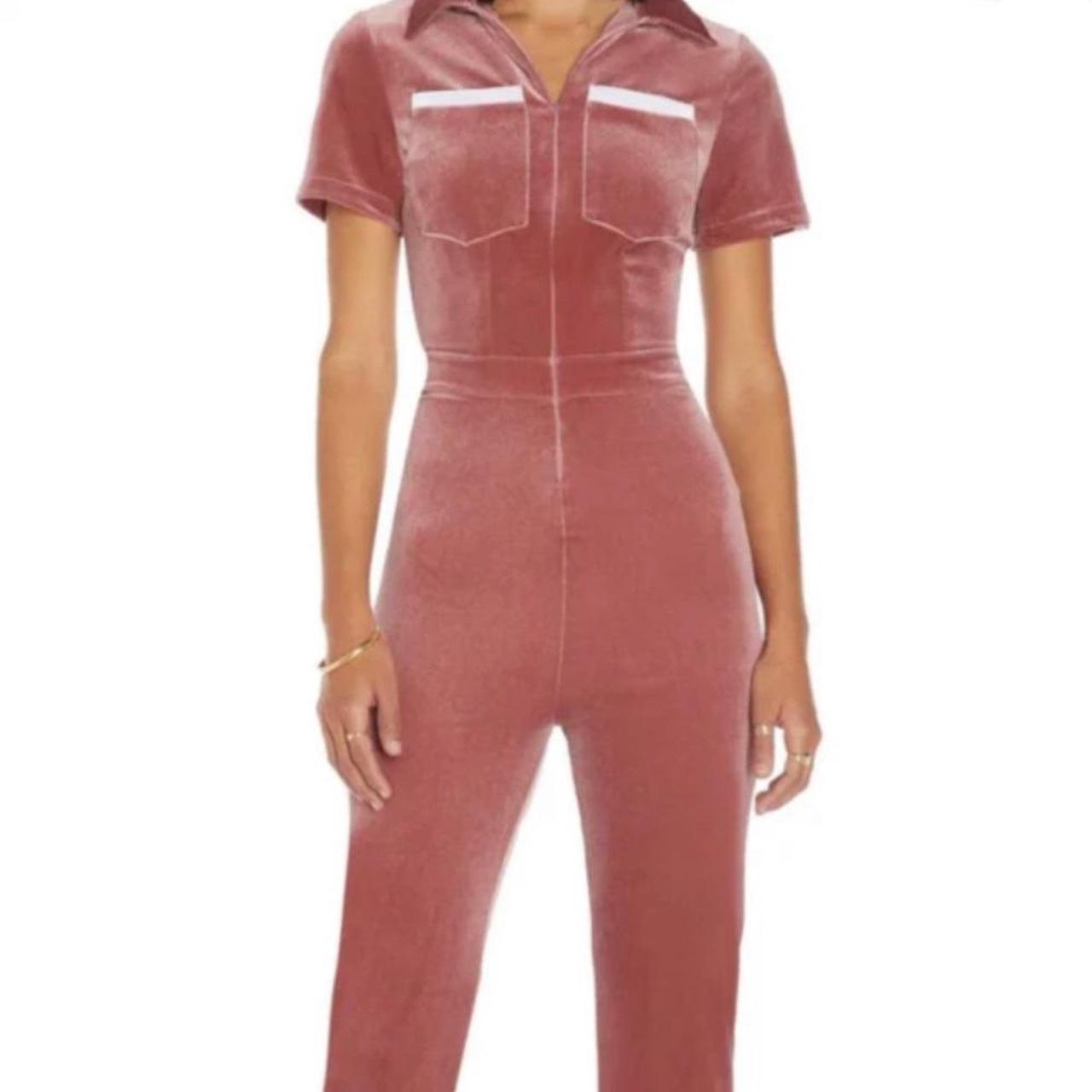 Peachy den dusty pink velvet jumpsuit Limited... Depop