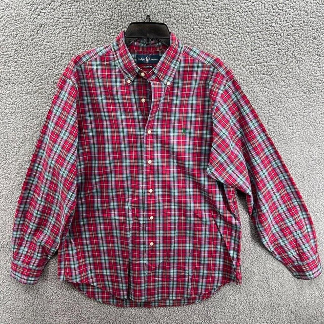 Vintage Ralph Lauren Polo Shirt Mens L Red Green. Depop