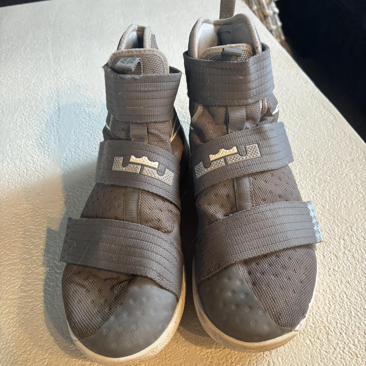 Grey Lebron Soldier 10 basketball shoes. Velcro... - Depop