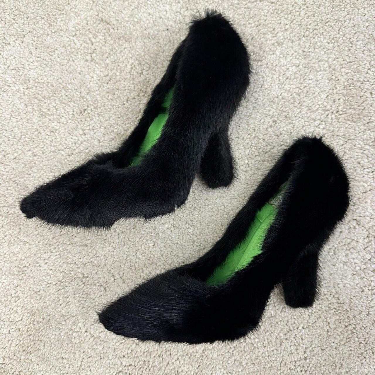 Céline Black Glove Mesh heels Boots 36 Celine Black - Depop
