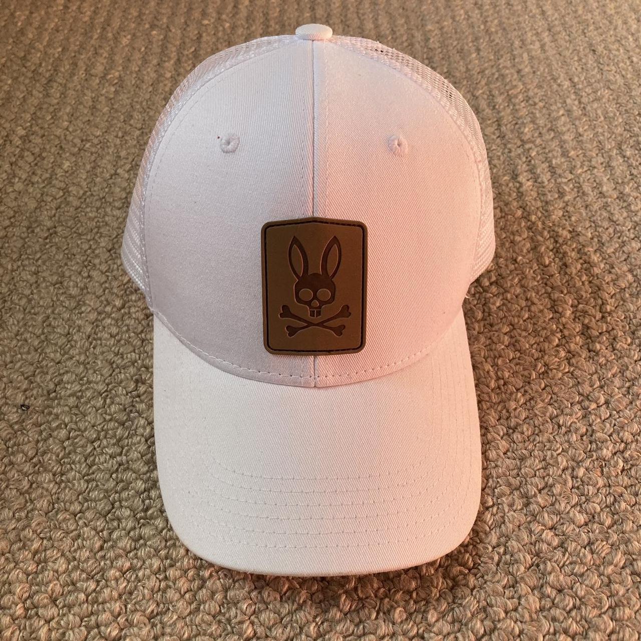 Psycho Bunny White Cap, Adaptable Size,