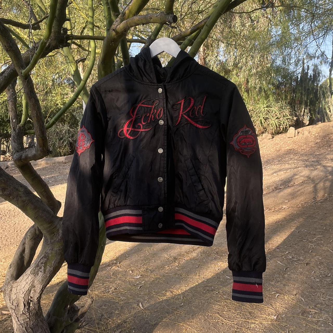 Vintage Y2K ecko red untld varsity jacket Kids. Depop