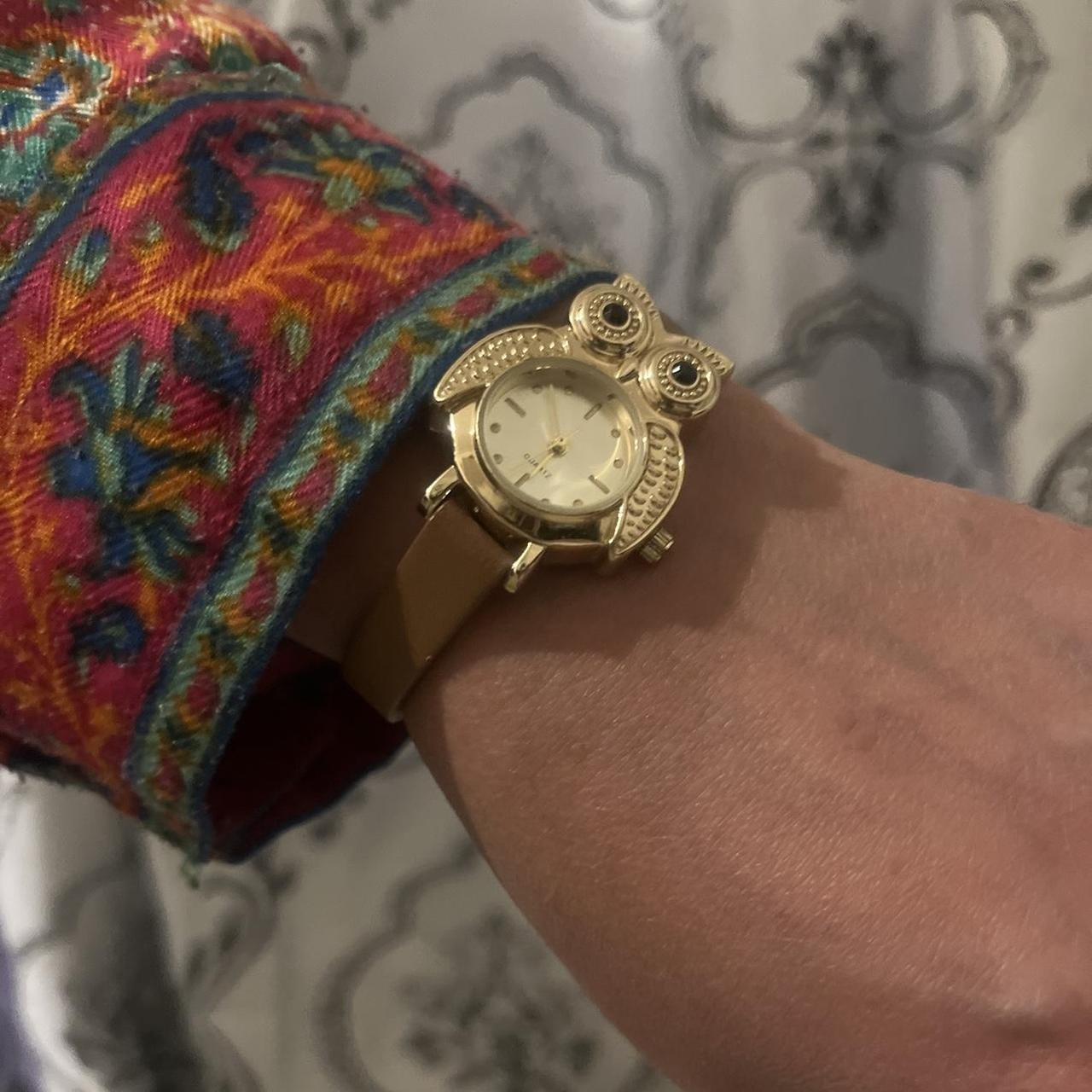 Vintage Avon Cute Gold Owl Watch Strap is Light. Depop