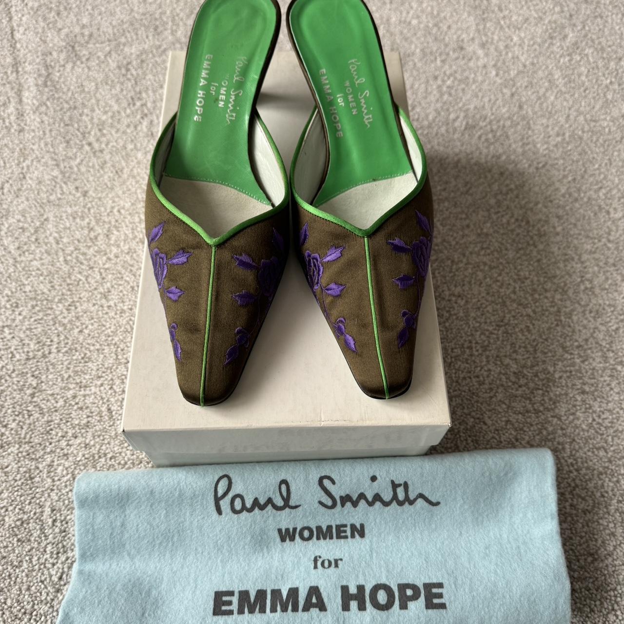 EMMA HOPE × Paul Smith ミュールパンプス Emma Hope for Paul Smith Y2K Rose Stitched Mule Block Heels