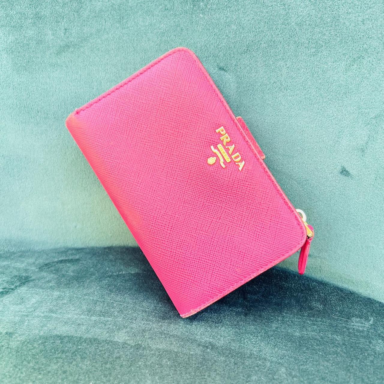 Authentic Prada Saffiano Pink Leather Wallet