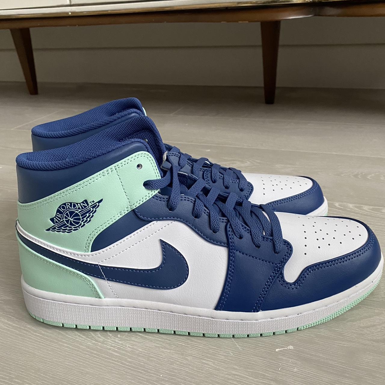 Air Jordan 1 mid blue mint - Colour: mystic... - Depop