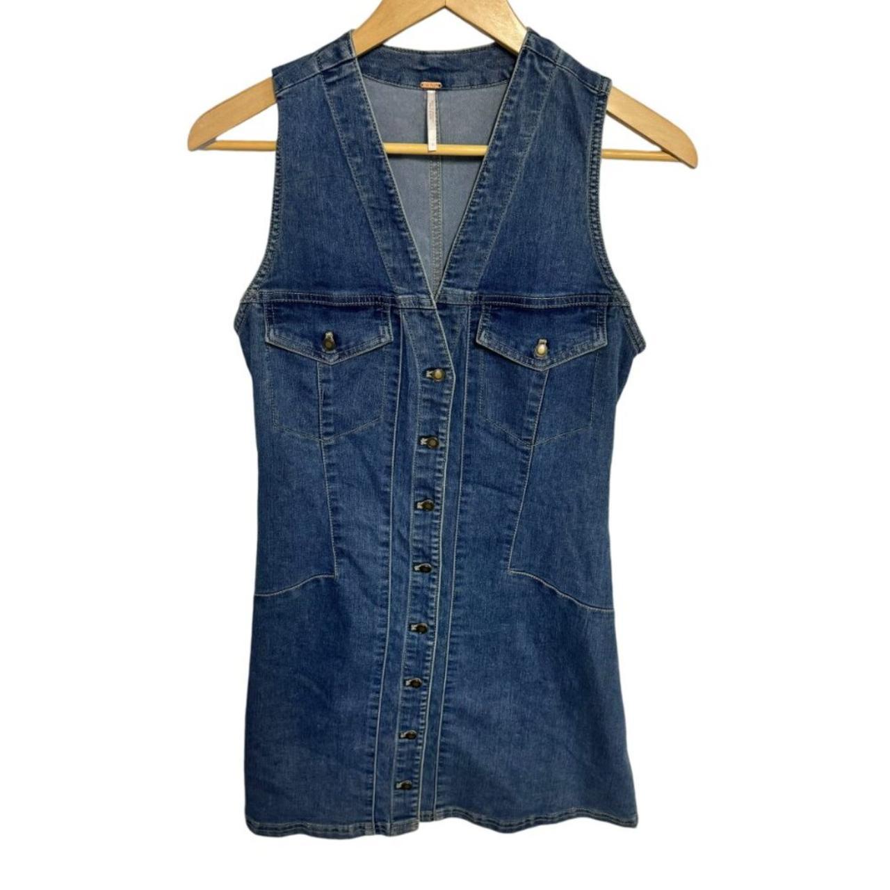 Free People Women s Wandering Star Denim Mini Dress