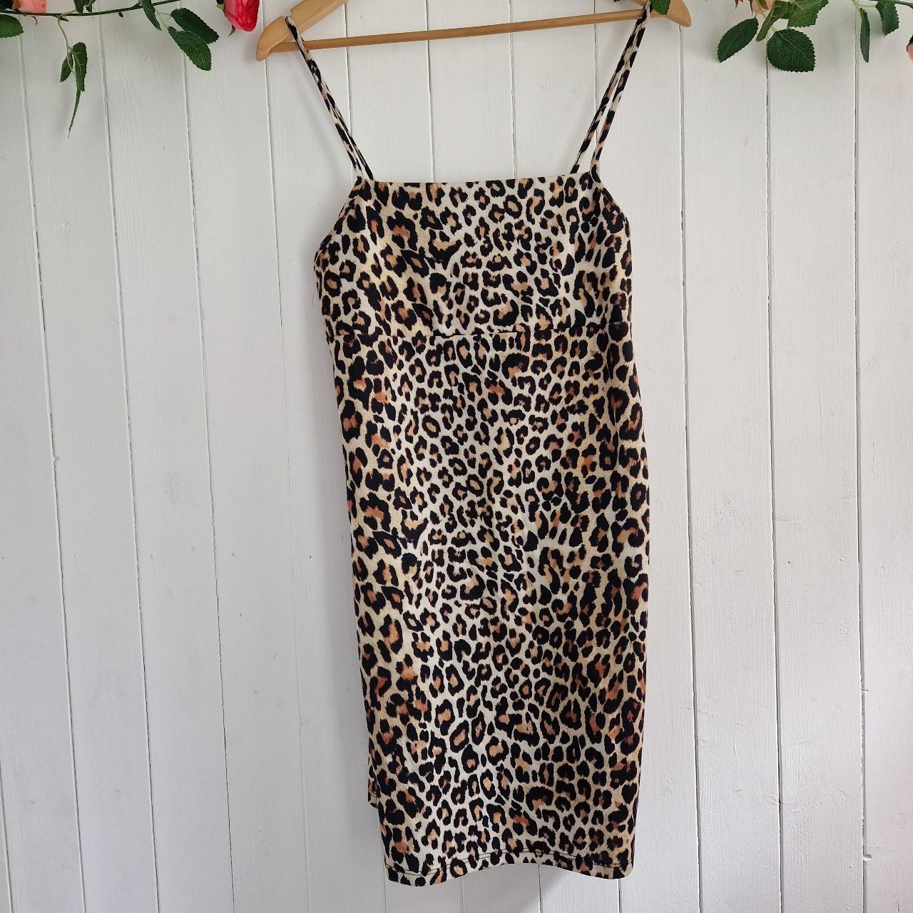 Animal print dress by Zara Trafaluc Stretch fit.... - Depop