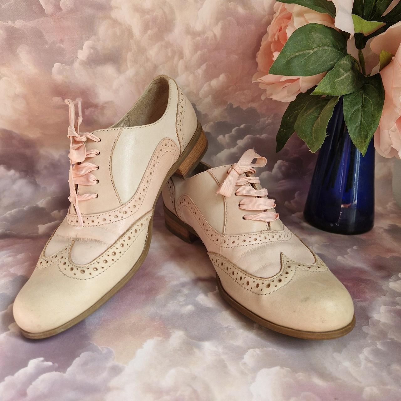 Womens pastel Clarks Narrative brogue lace up. Depop