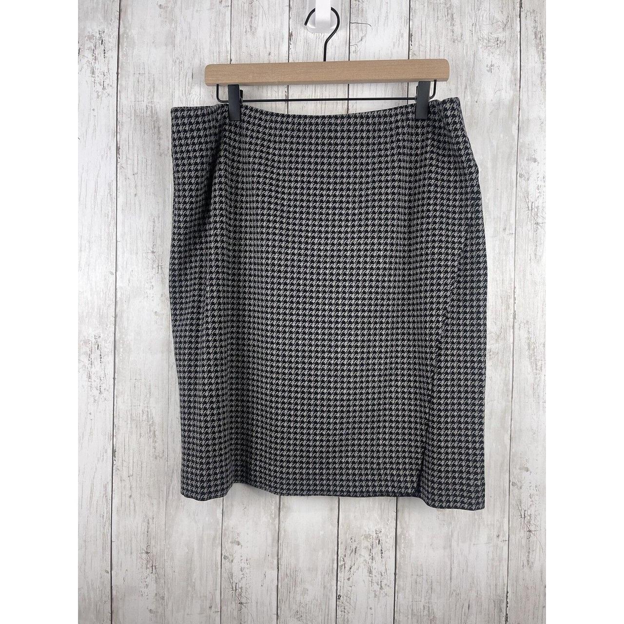 J Jill Skirt Women Large Gray Black Houndstooth. Depop