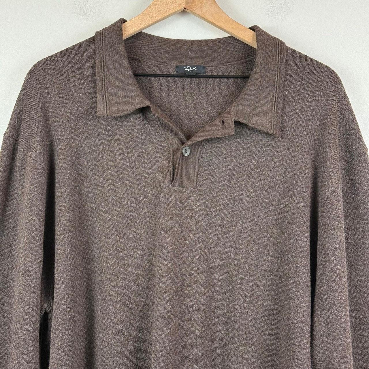 Rails Men's Sweater - Brown - XXL – Rails Collar … - image 3