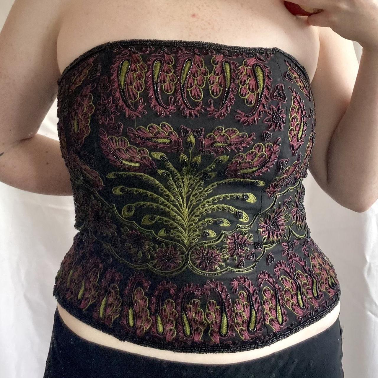 Stunning embellished vintage corset top by - Depop