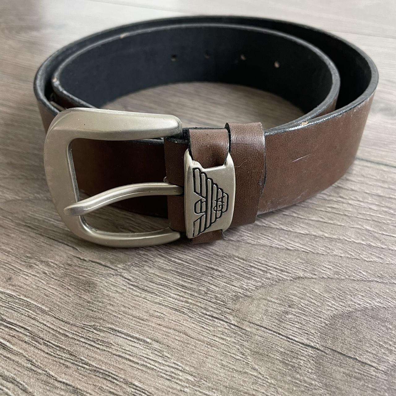 Armani brown belt best sale