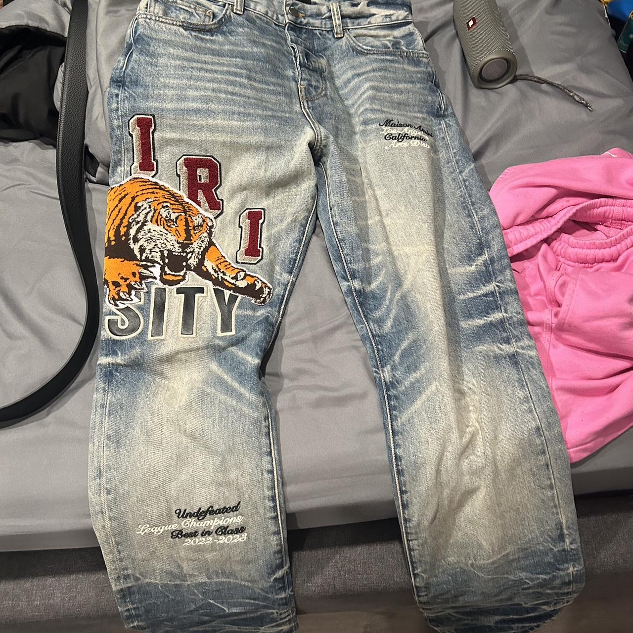 Amiri tiger jeans authentic size 30 | Depop
