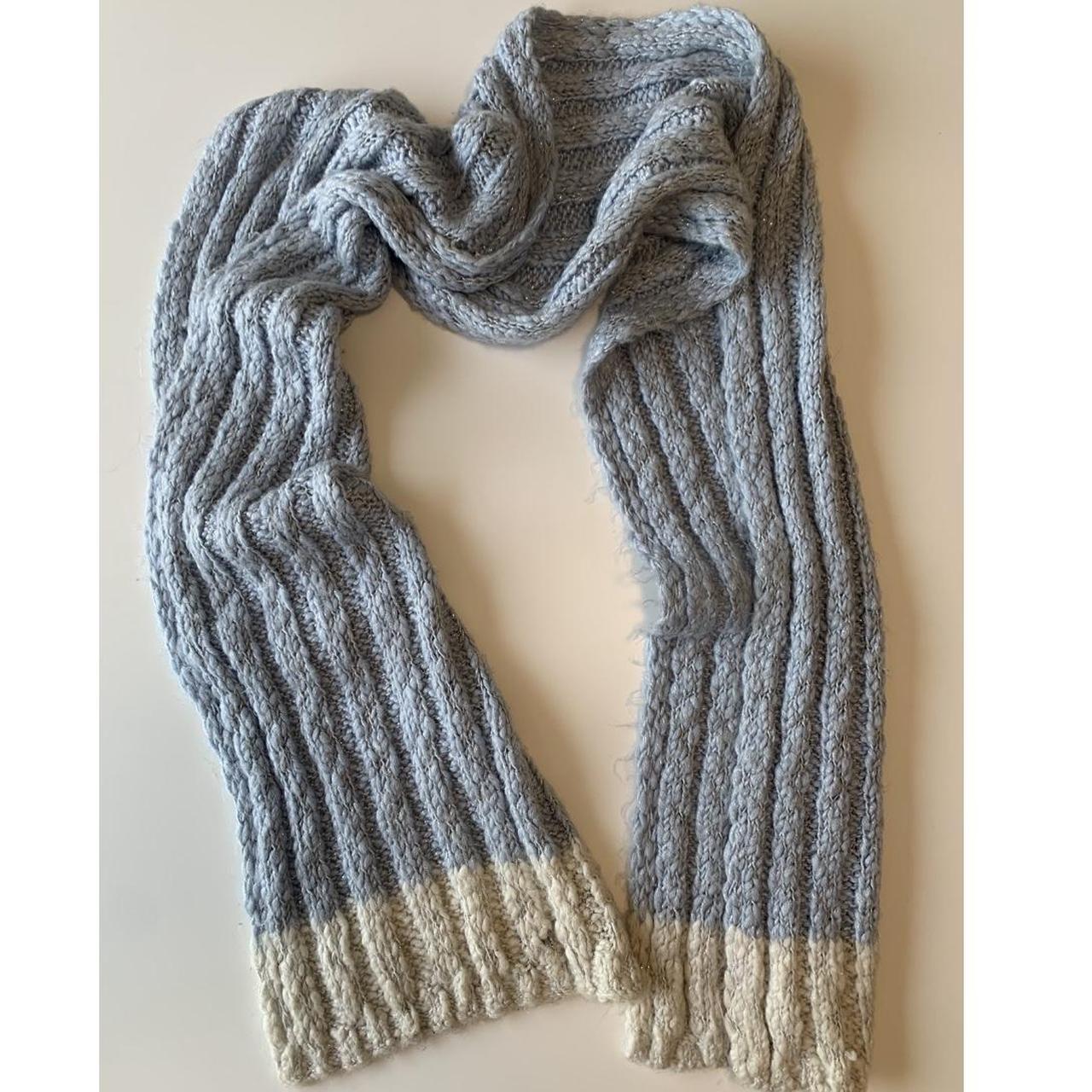 Hollister Blue and white sparkly striped scarf