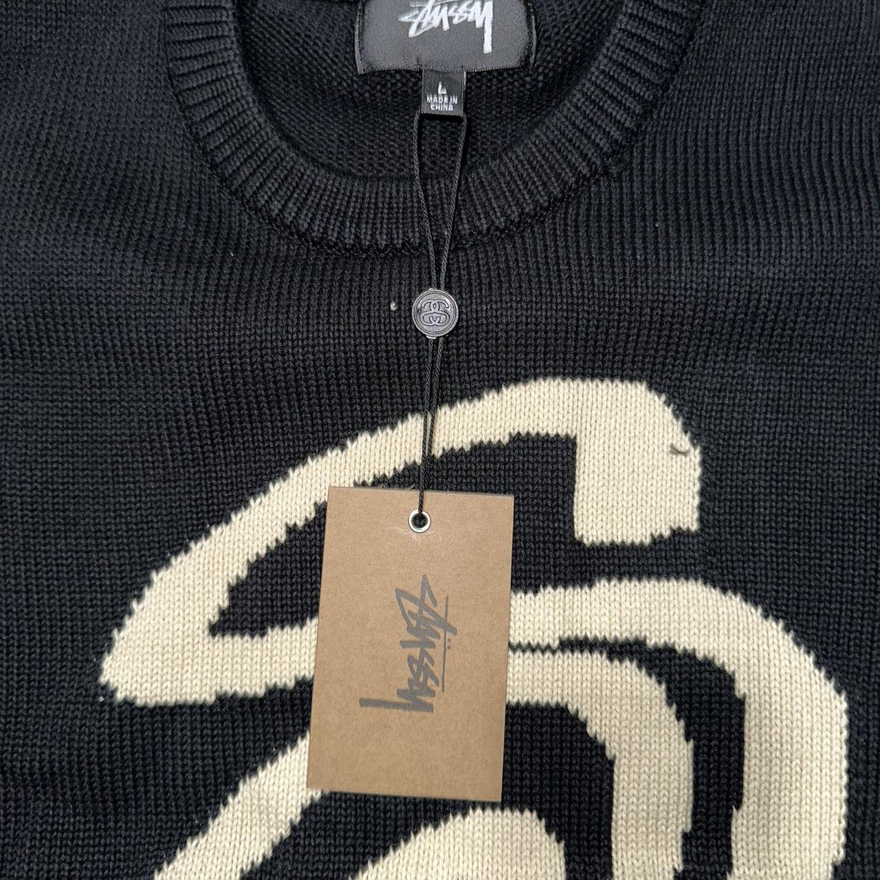 Stussy Curly S Sweater 'Natural' Size L -New -Next | Depop