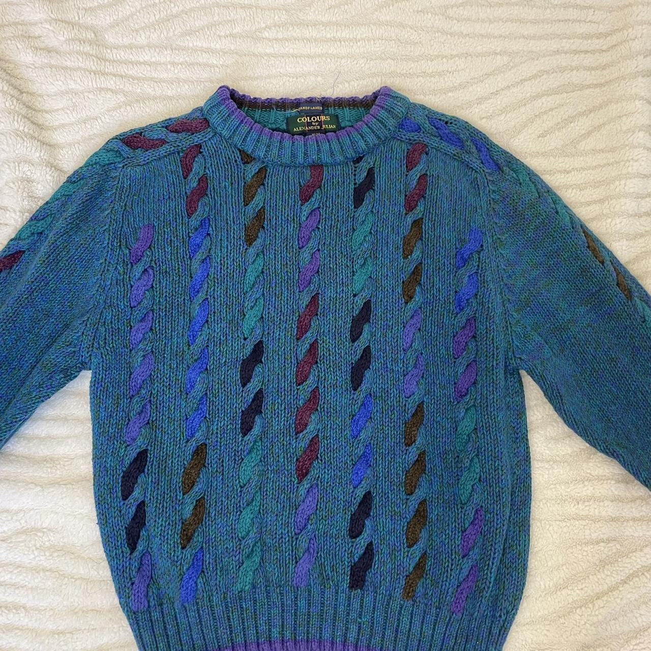 Vintage 90s Colours By Alexander Julian Knitted Sweater - Depop