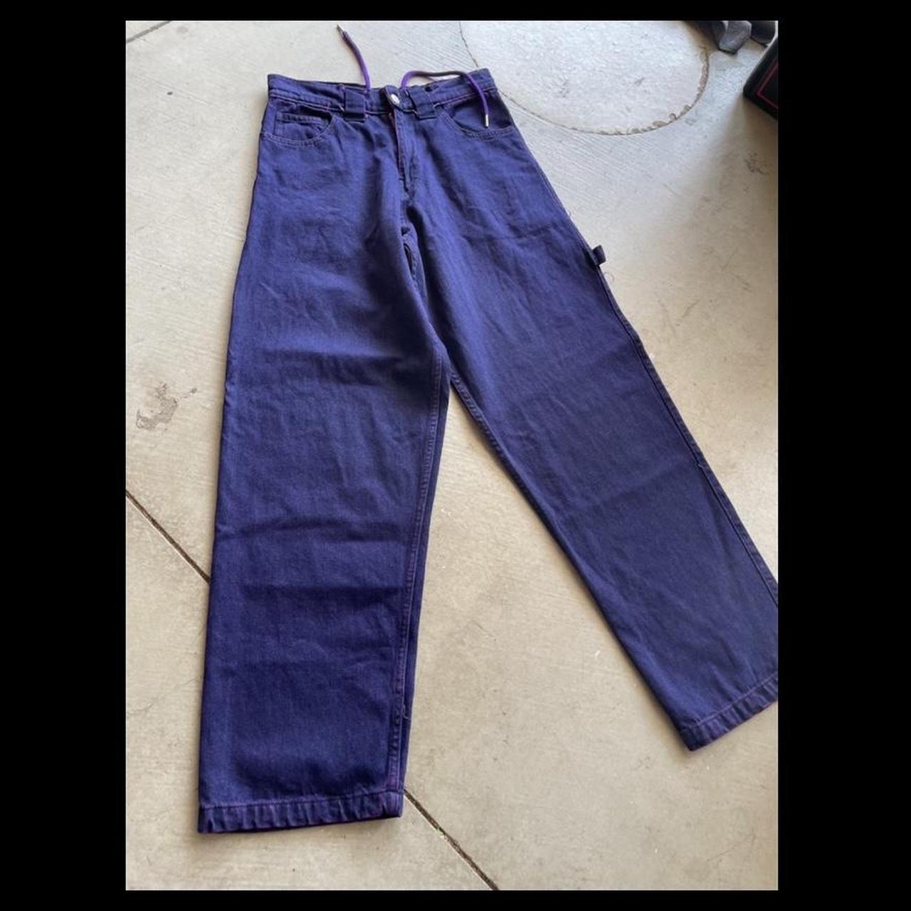 Purple 77 denim carpenter baggy jeans #77denim... - Depop