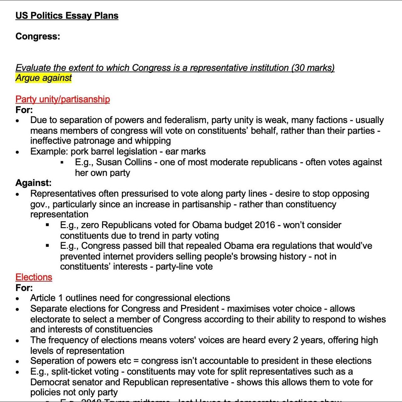 a level politics backbenchers essay