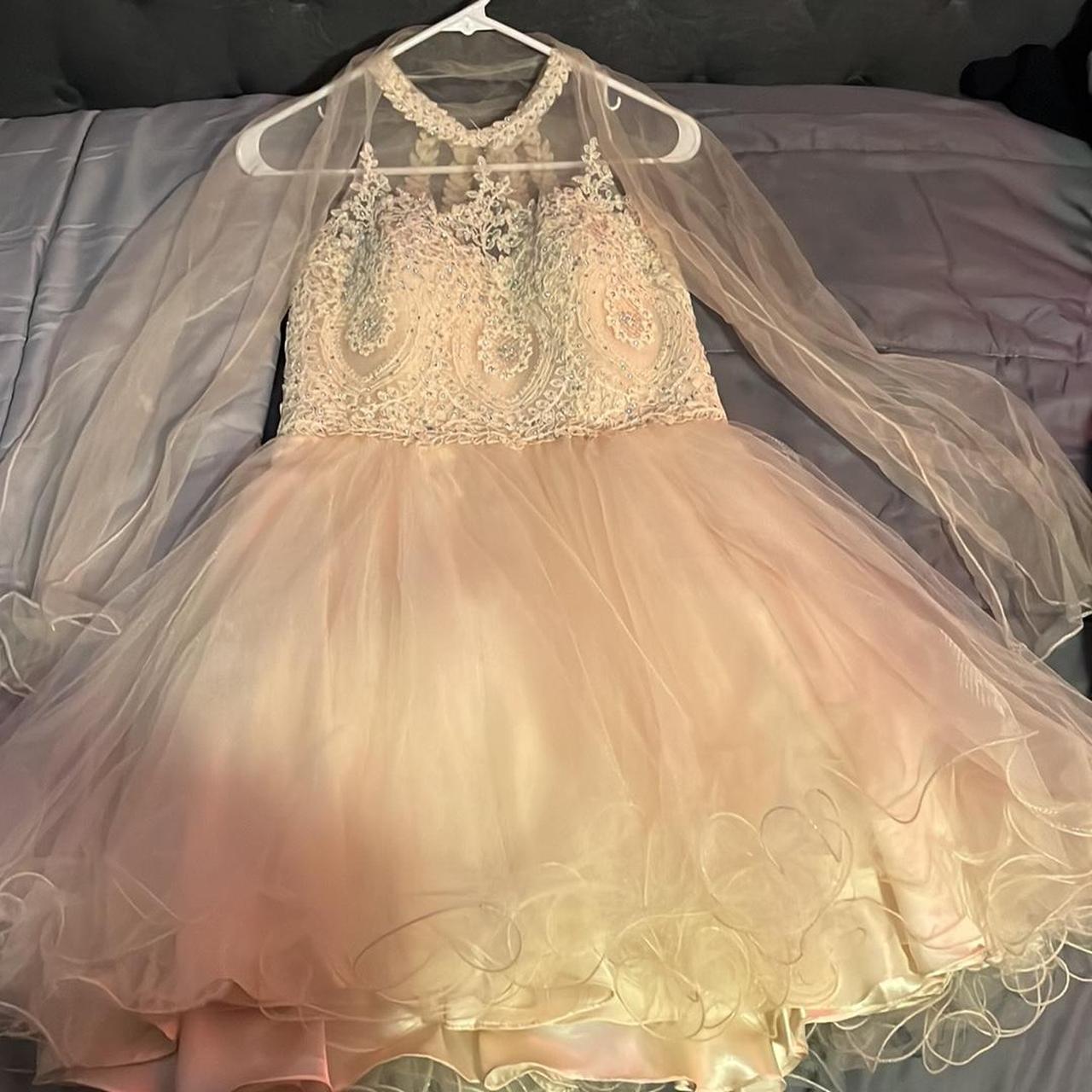 Gold sweet 16 court dresses best sale