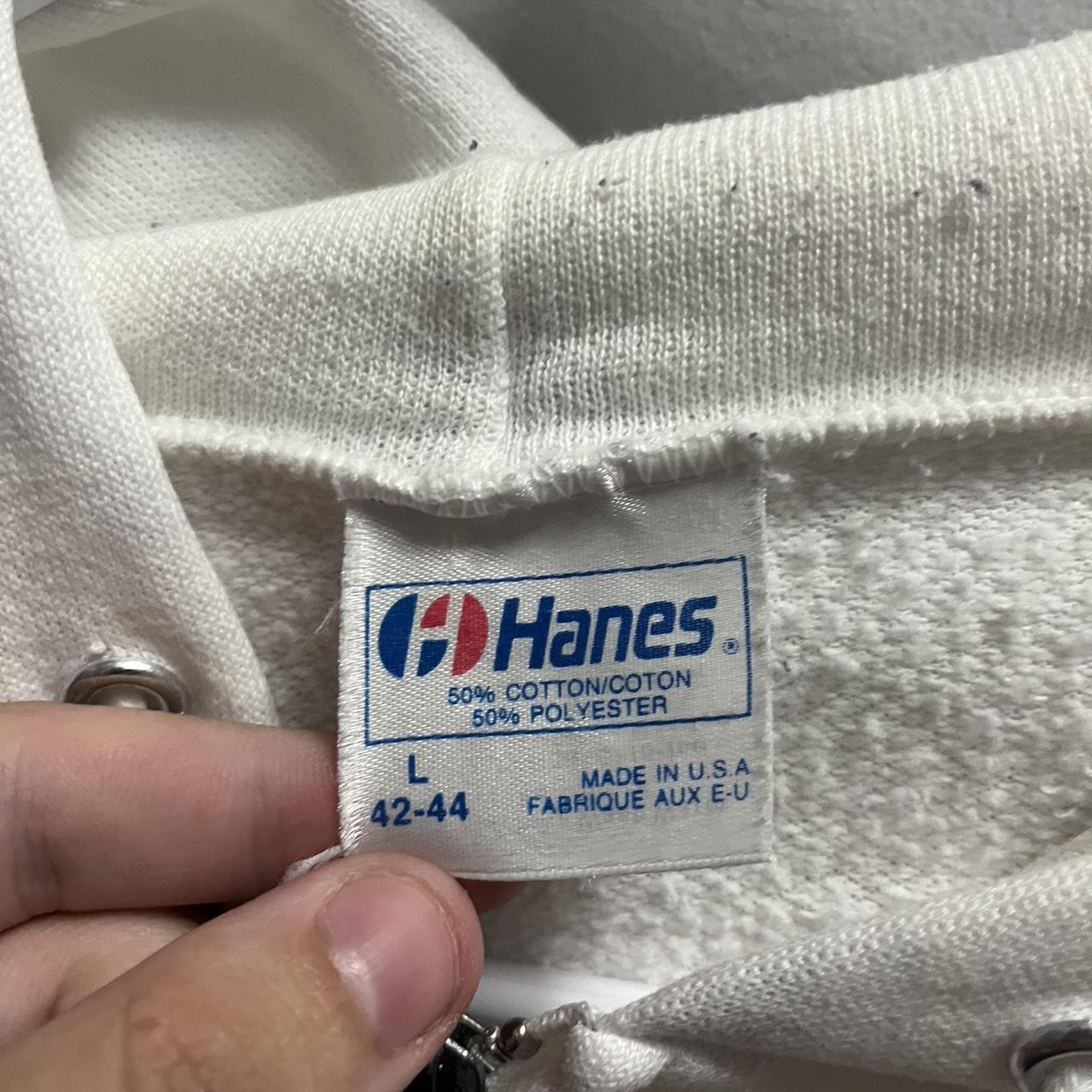 Hanes Men's Sweatshirt - White/Cream - L – Vintag… - image 4