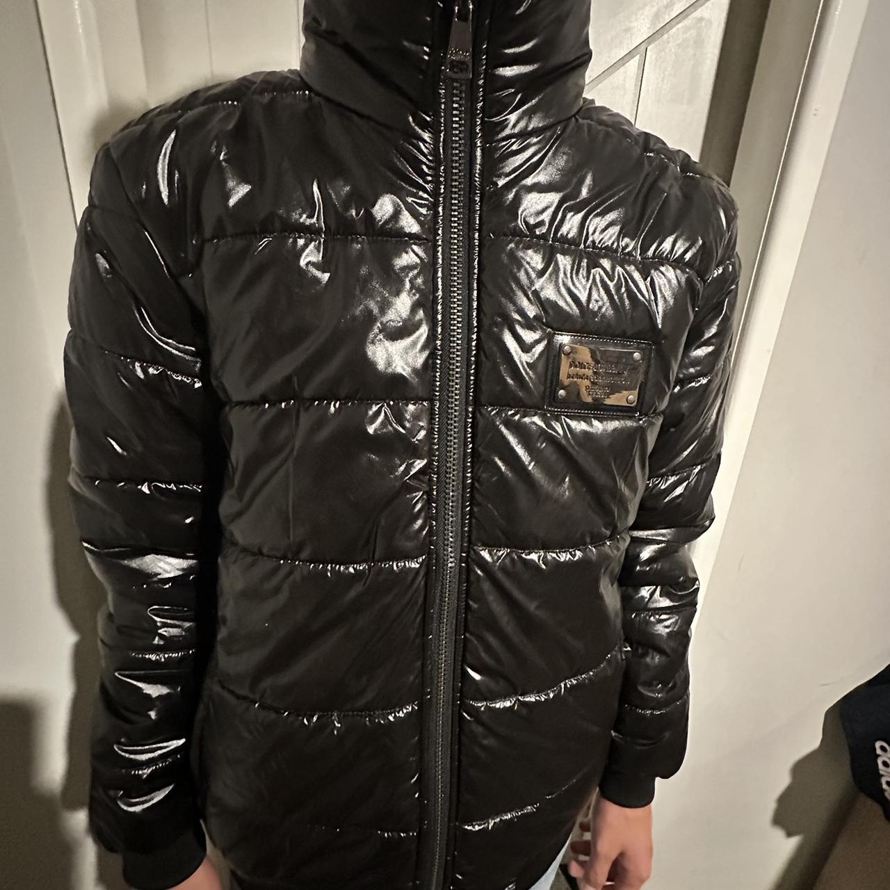 Dolce and Gabbana shiny black puffer jacket. Size | Depop