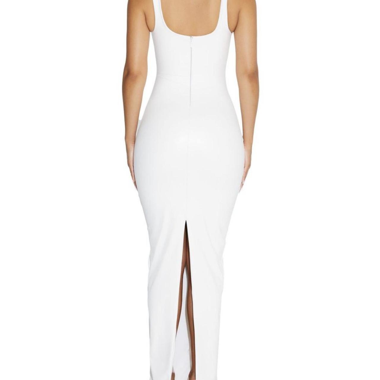 Naked Wardrobe White Knee-Length Dresses