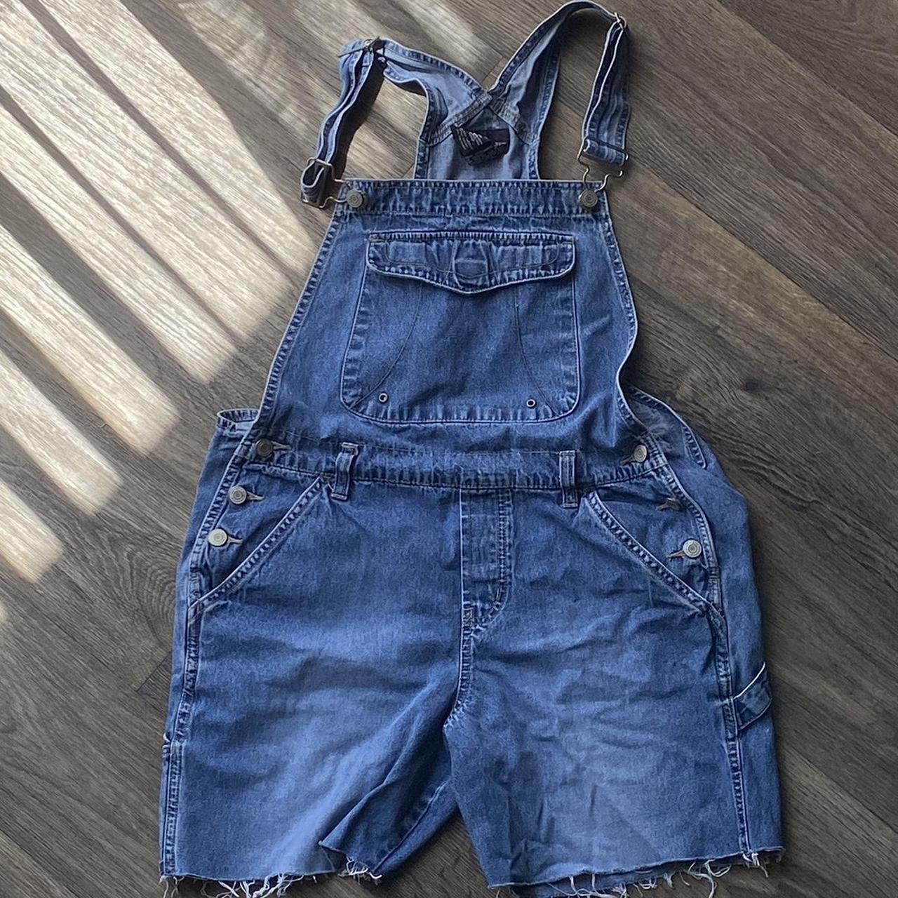 vintage no boundaries overalls shorts 💙 raw hem.... - Depop