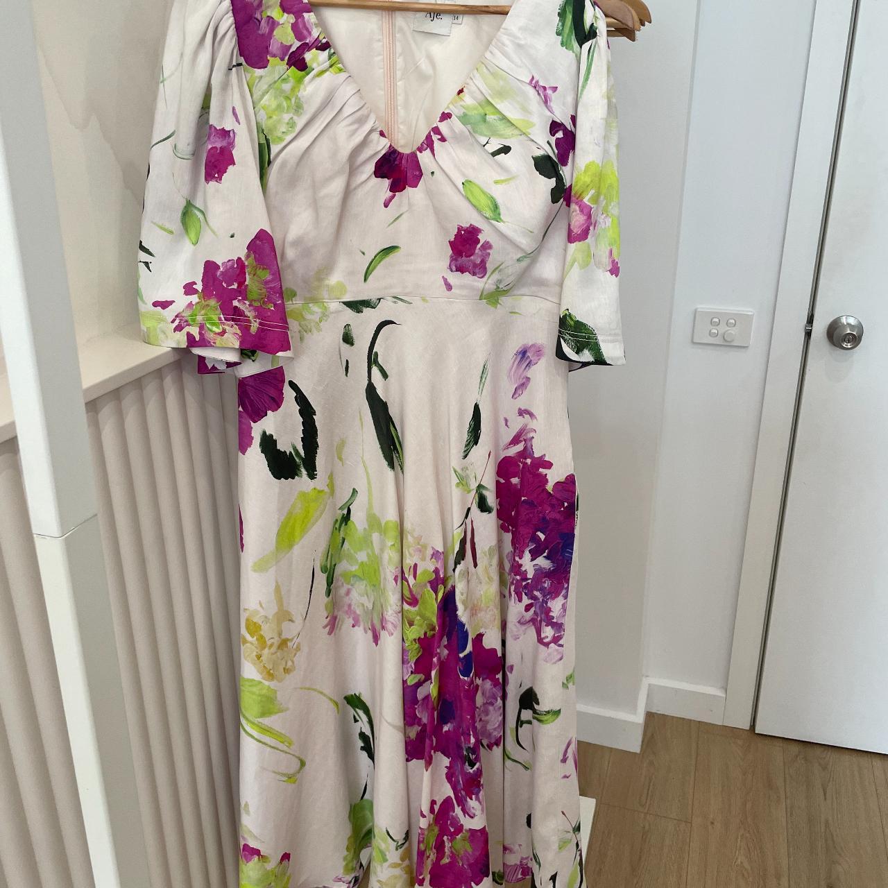 AJE Gilda Bell Sleeve Midi Dress Size 14 In great | Depop