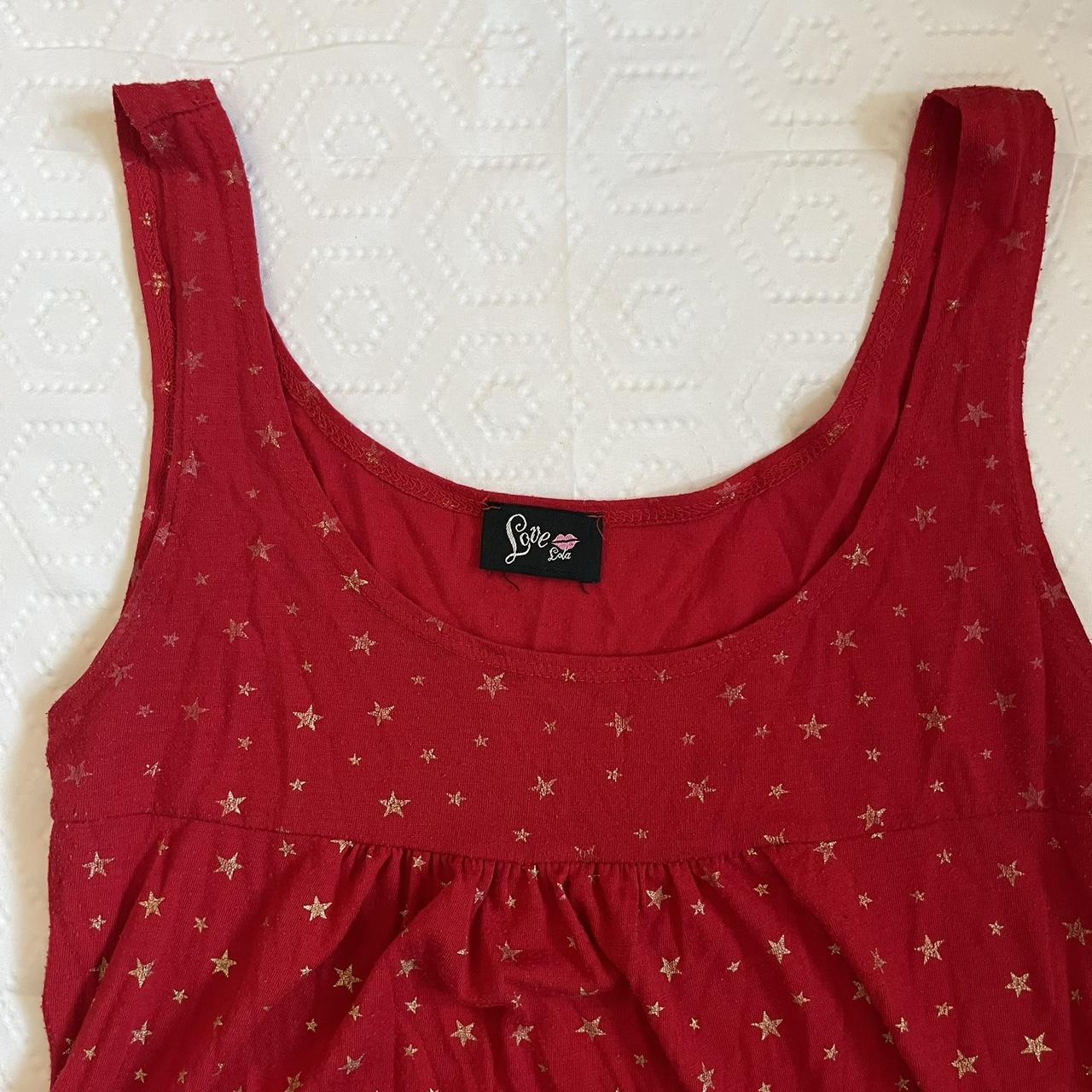 Women's Tank top - Red - S – babydoll top Red cot… - image 3