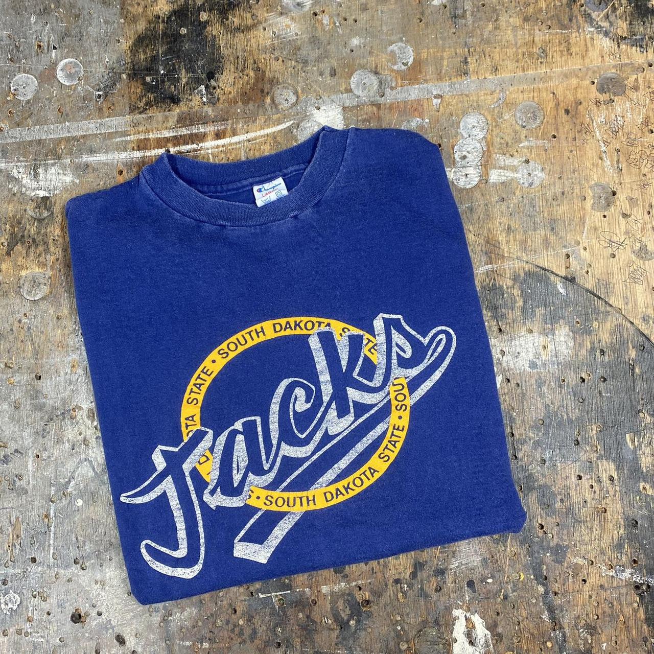 Vintage 80s Champion South Dakota Jacks Tee - worn... - Depop