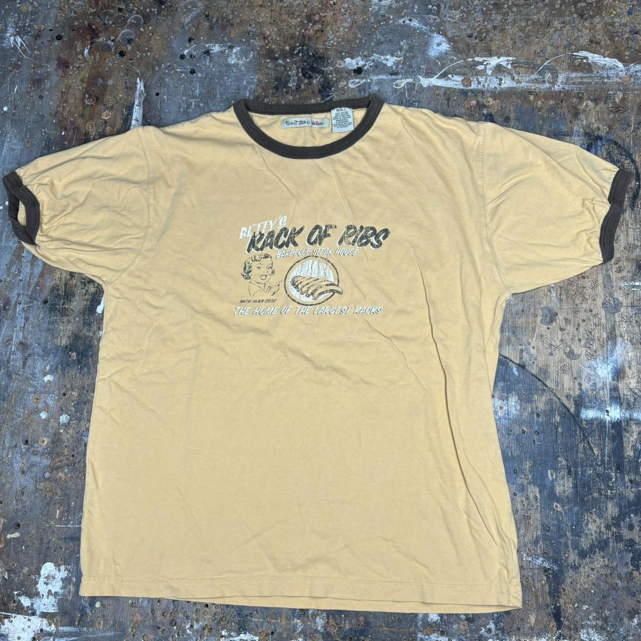 Vintage Y2K Rack of Ribs Raunchy Humor Tee - worn... - Depop