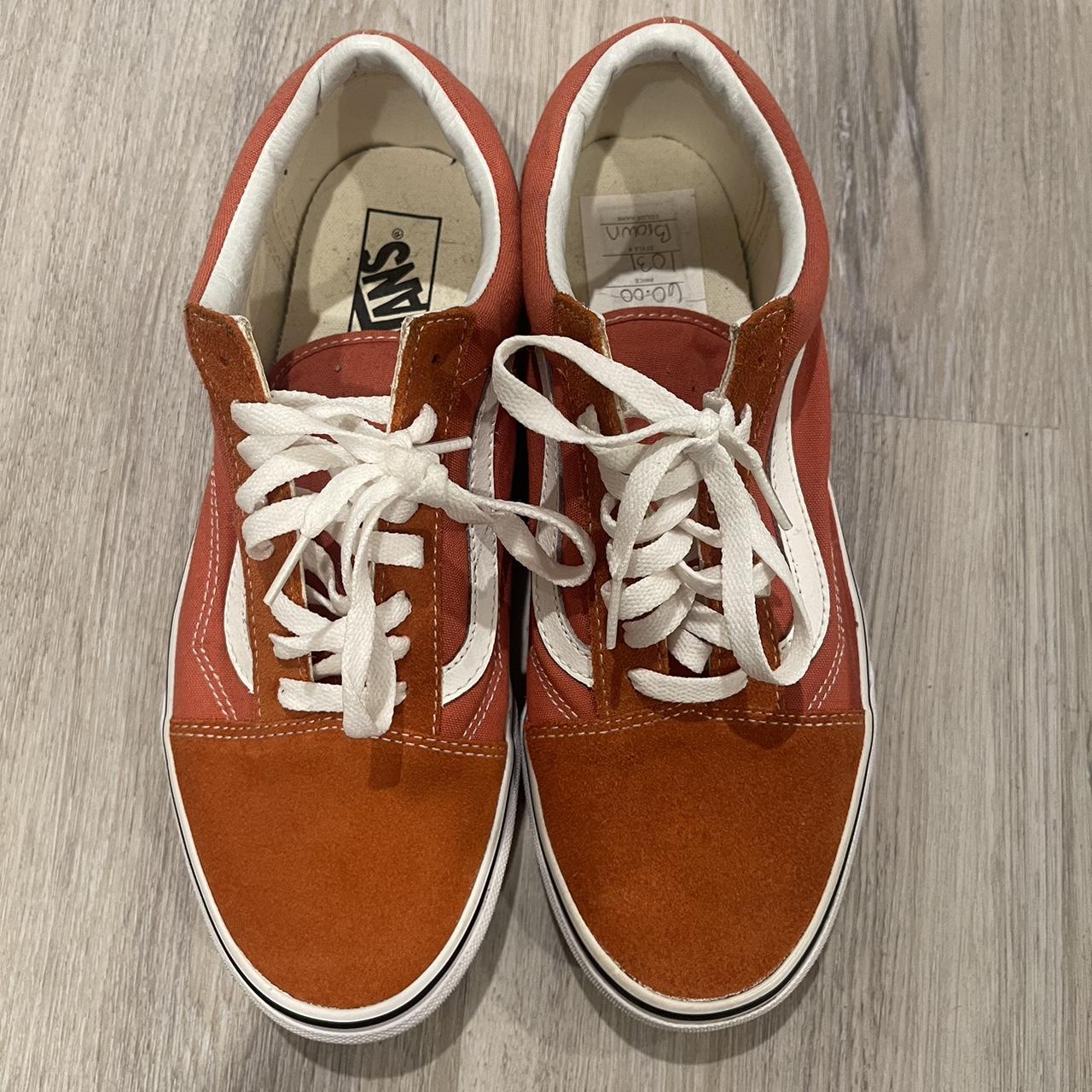 Vans Old Skool burnt orange and white. Depop