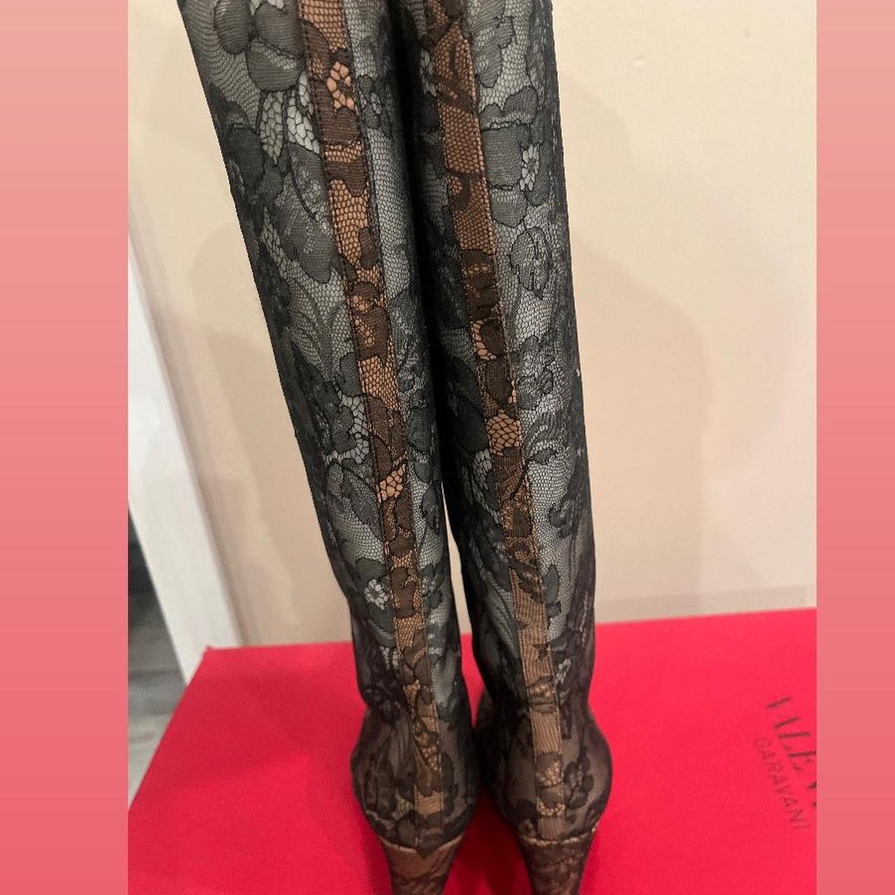 【関税＆送料込み】Valentino Garavani Lace Knee-High Valentino Garavani Lace Tall Knee High Boots Size 11