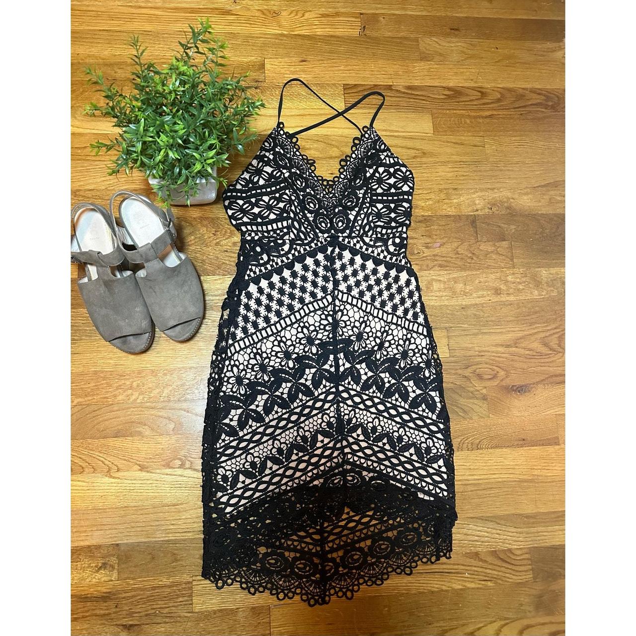 ASTR Anthropologie Black Nude Lace Low Back Backless. Depop