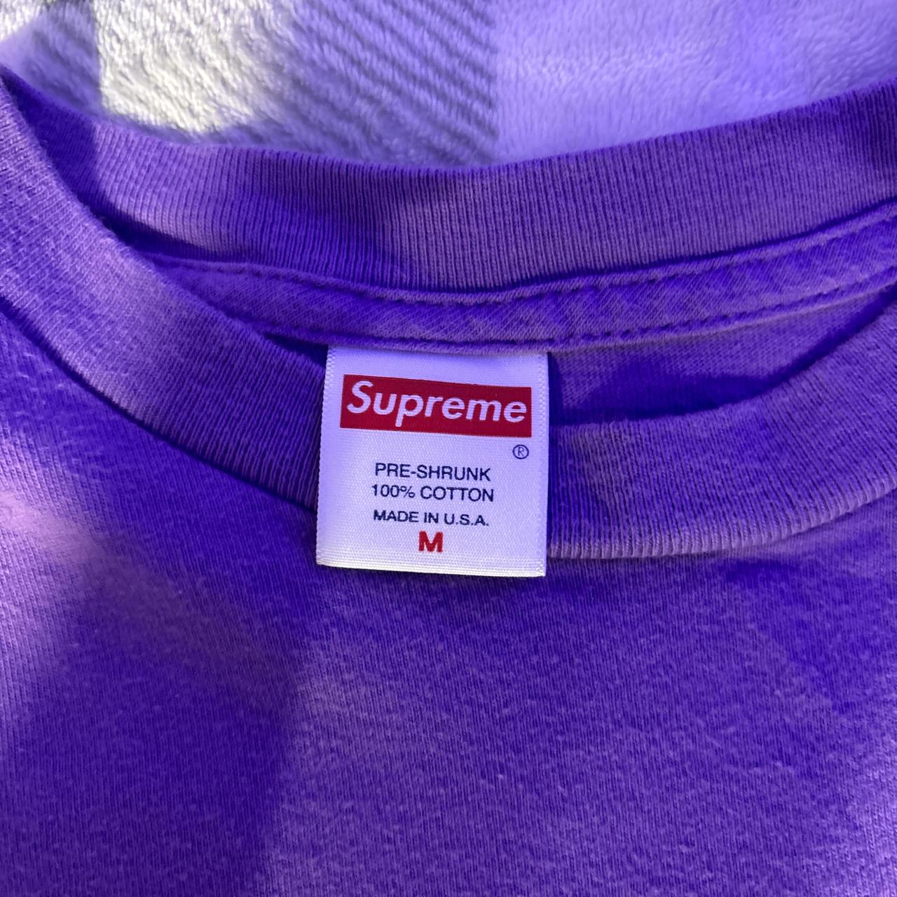 Purple supreme, smiley spray, paint, affect, shirt,... - Depop