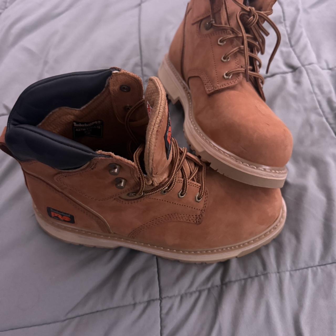 Timberland Men's Boots - Tan/Brown - US 11 – Timberland Steel Toe Boots basically new feel …