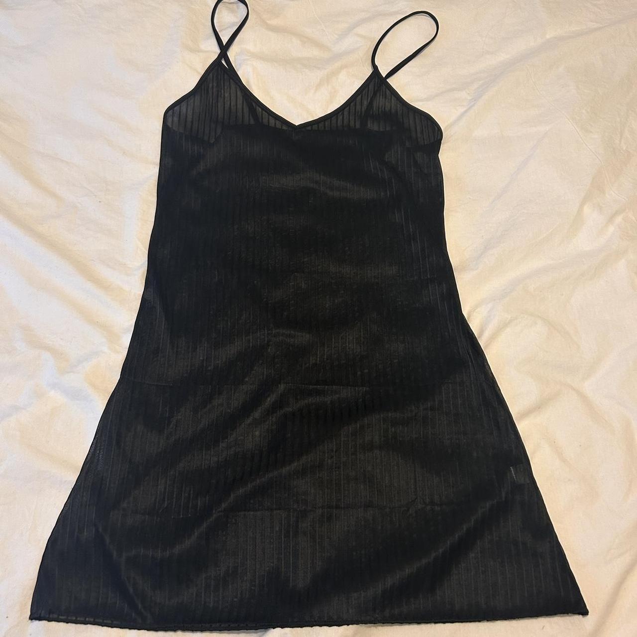 Black sheer mini dress Bought from stall in brick... - Depop