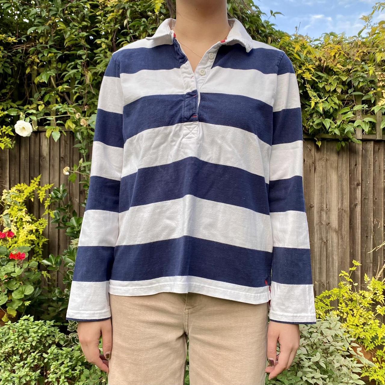 Joules striped rugby polo shirt! Some areas... Depop