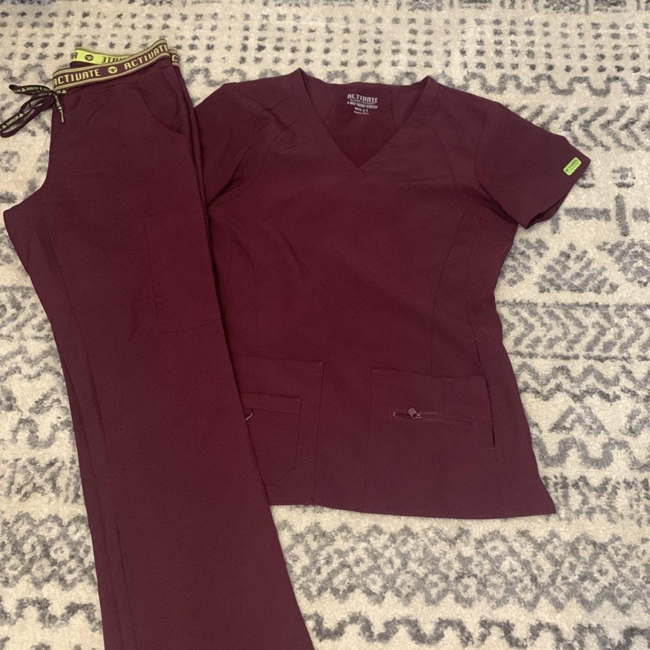 Med couture activate scrubs in wine top is small... - Depop