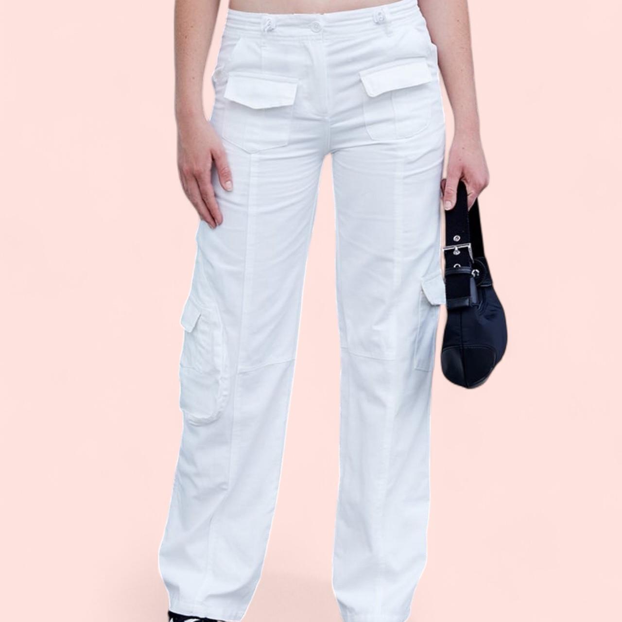 PacSun Women's Low rise Cargo Pants White/Cream S – PacSun