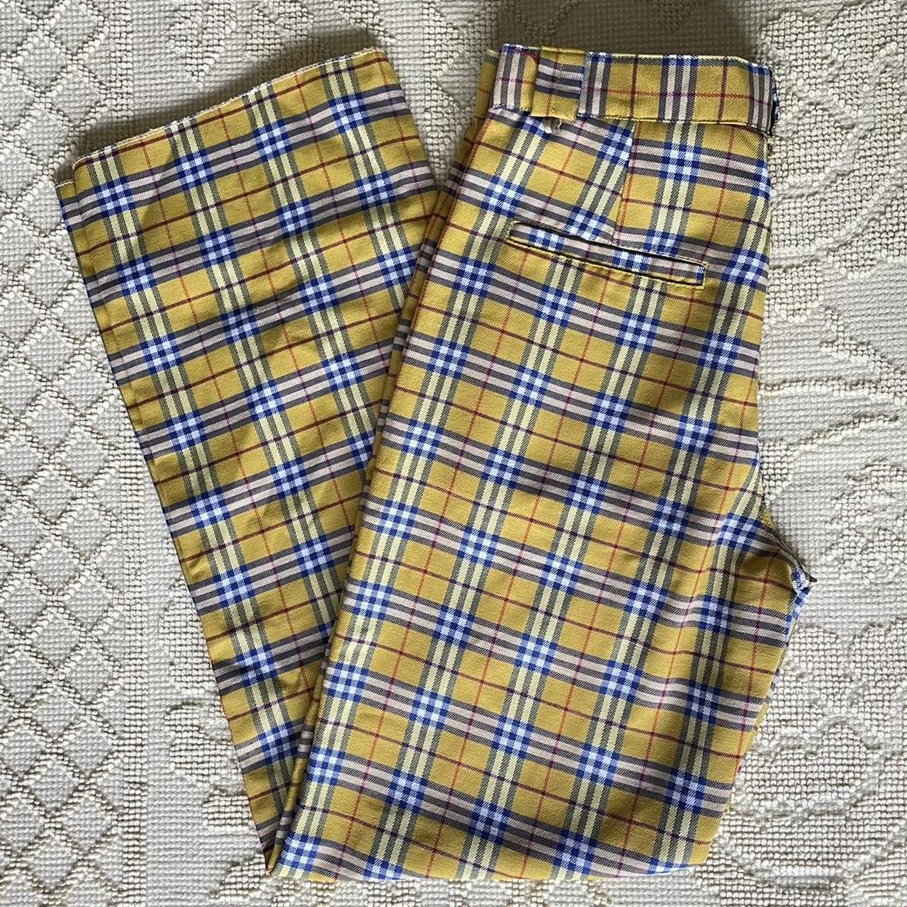 Cotton Pant Yellow Checkered Pants Womens Women's Yellow Plaid
