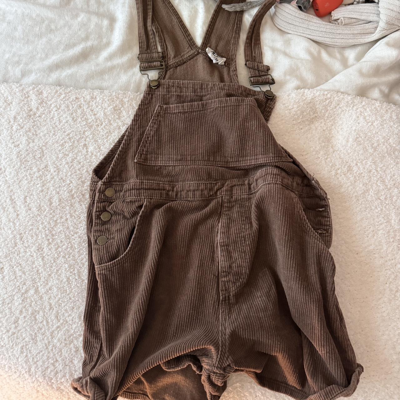 cute corduroy baggy fit brown overalls princess polly Depop