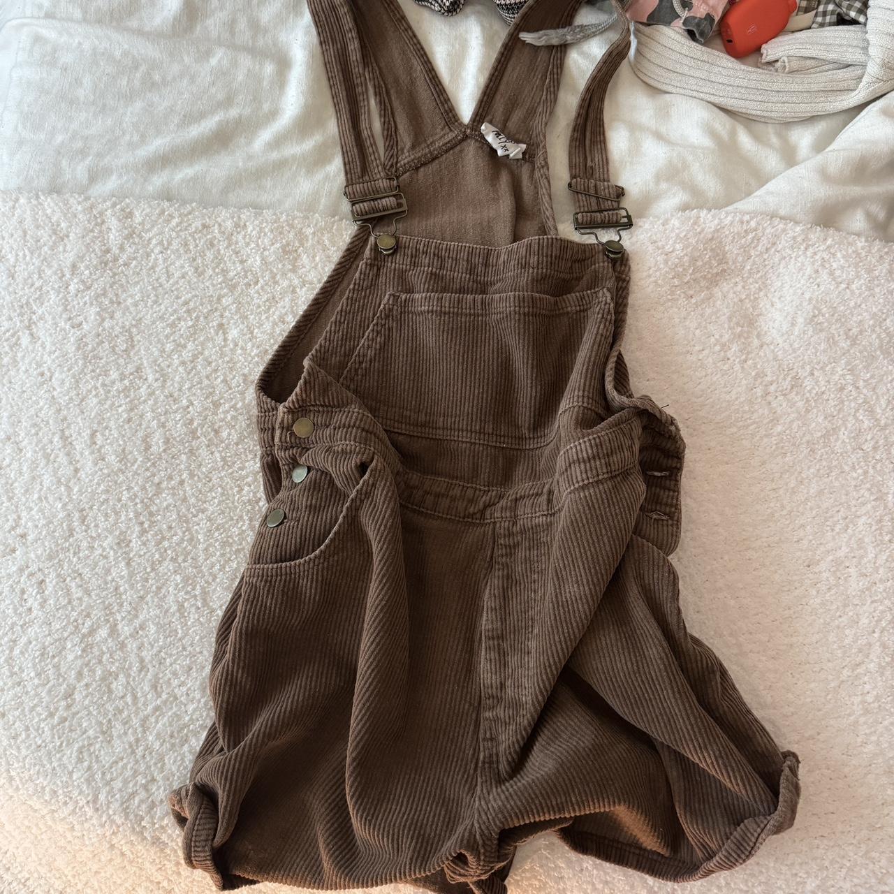 cute corduroy baggy fit brown overalls princess polly Depop