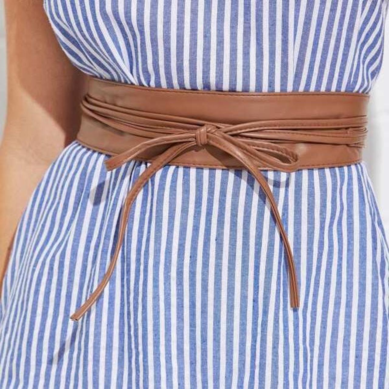 faux leather tie belt
