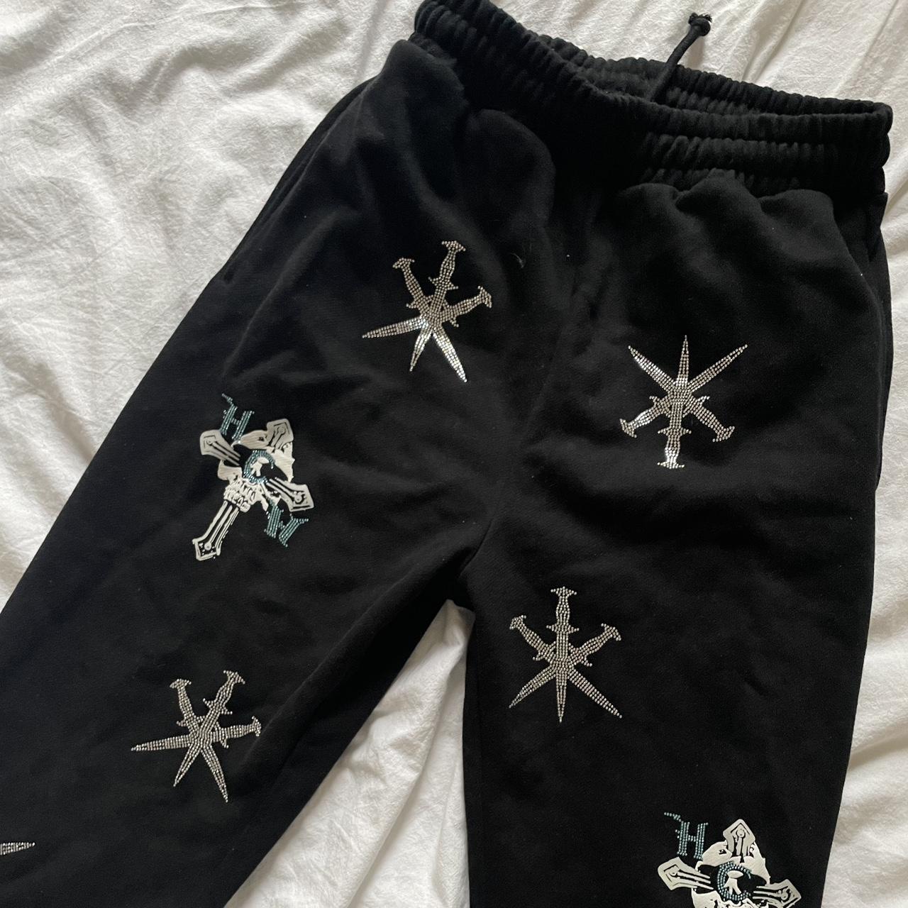 Unknown x HCW rhinestone joggers and hoodie set....