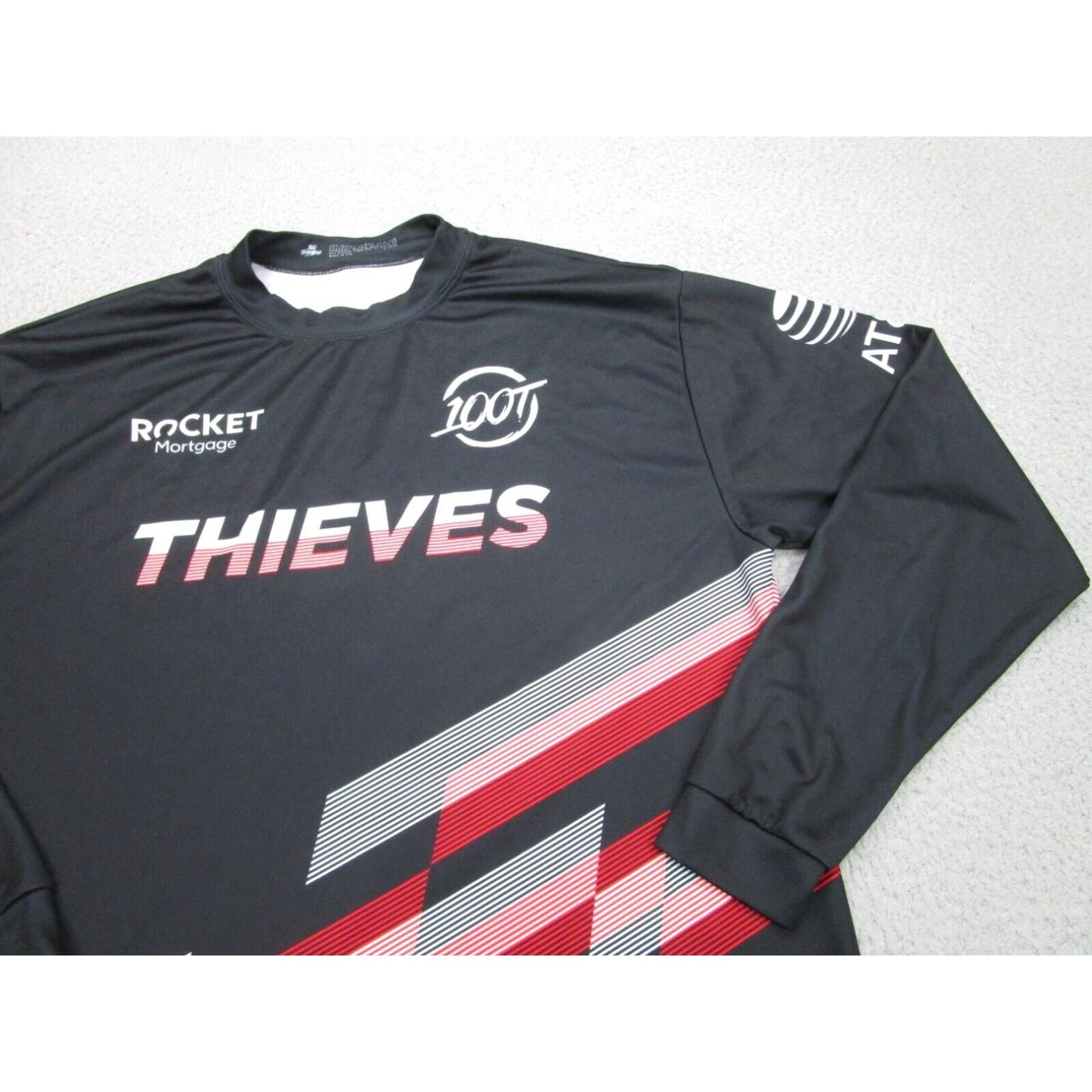 100 Thieves Jersey Mens XL Black Red 2021 Esports... - Depop