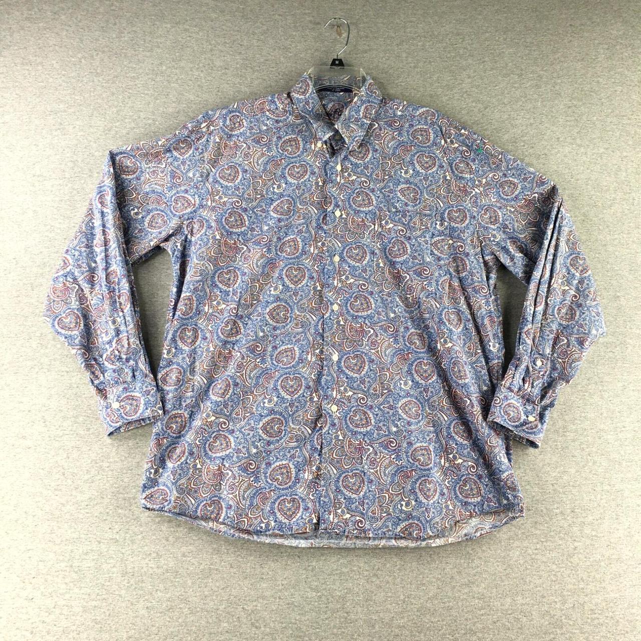 Alan Flusser Shirt Mens Large Paisley Colorful All Depop